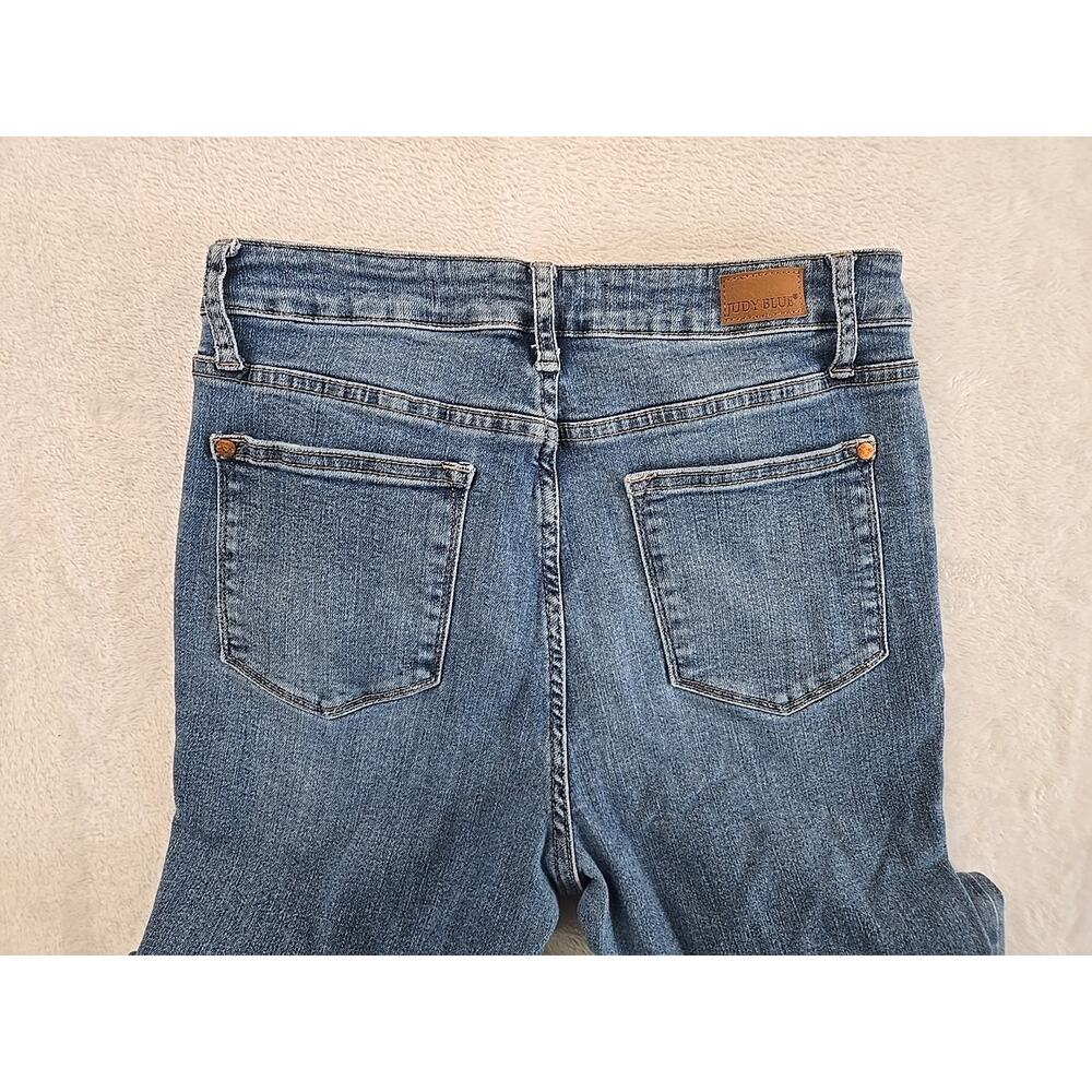 Judy Blue High-waisted Cropped Skinny Jeans Womans Sz 9/29 JB88259 Frayed Cuffs - Picture 13 of 14